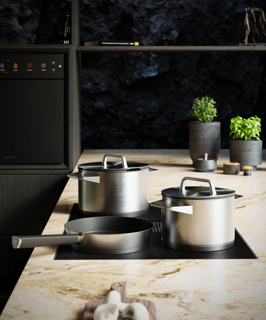 Cocina moderna con extractor integrado