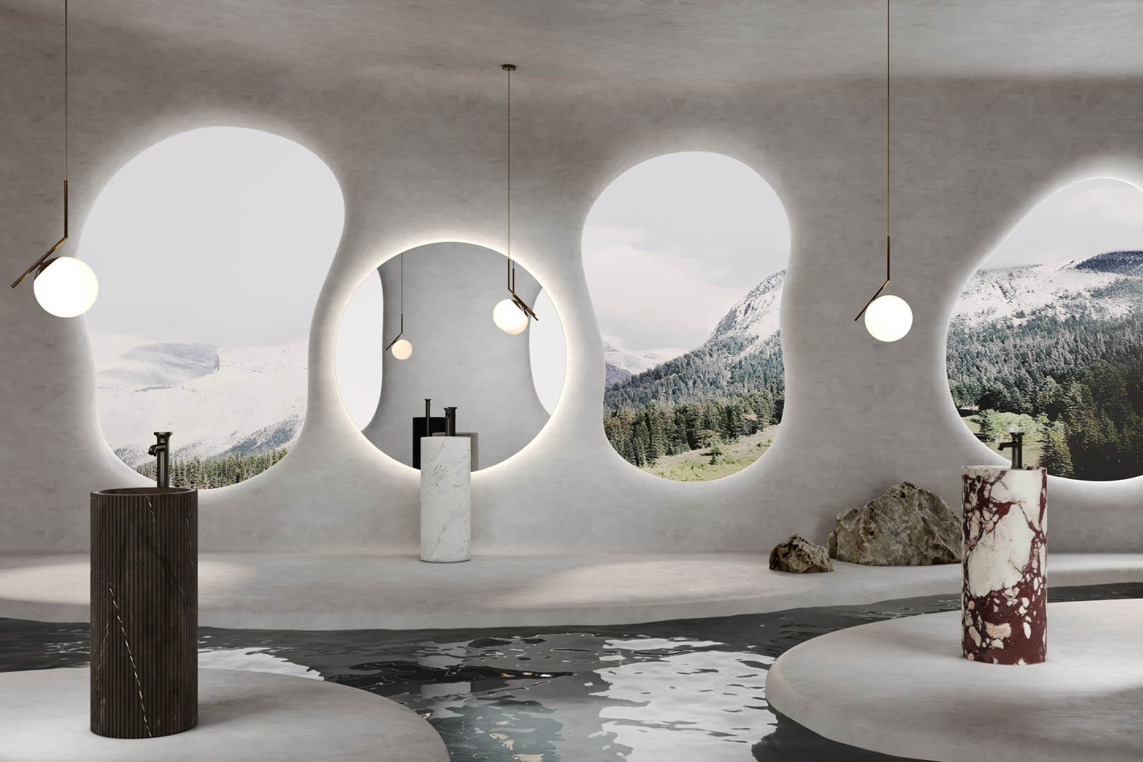 Colección Exclusive de Espacio Baño en madera natural con vetas únicas