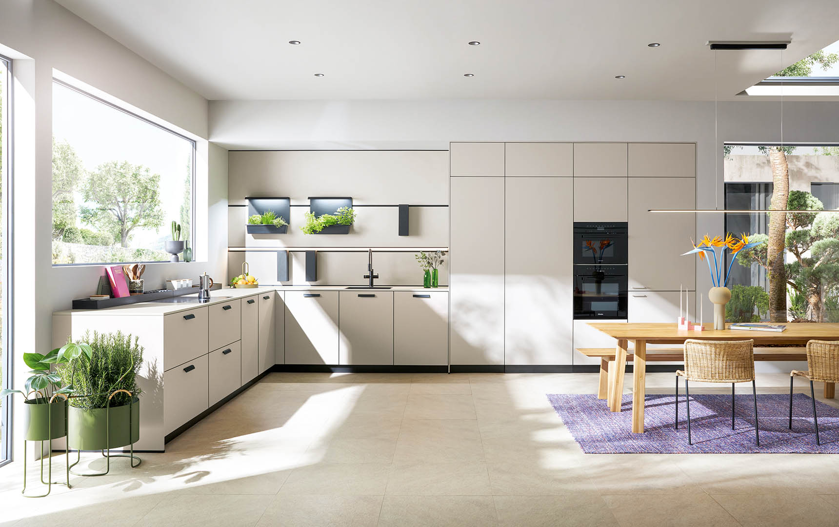 Cocina alemana next125 diseño arquitectónico minimalista sistema modular showroom Málaga Ambientes