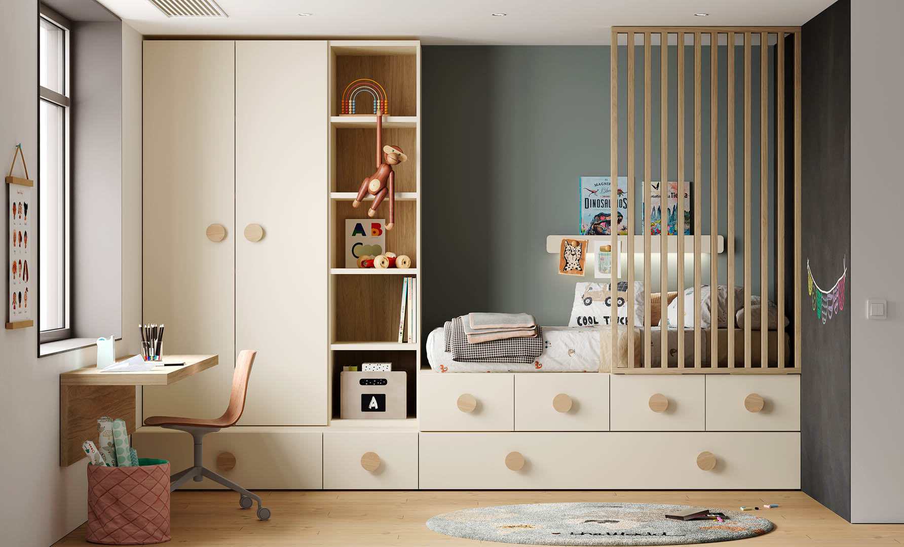 Jotajotape intelligent storage system organized youth bedroom