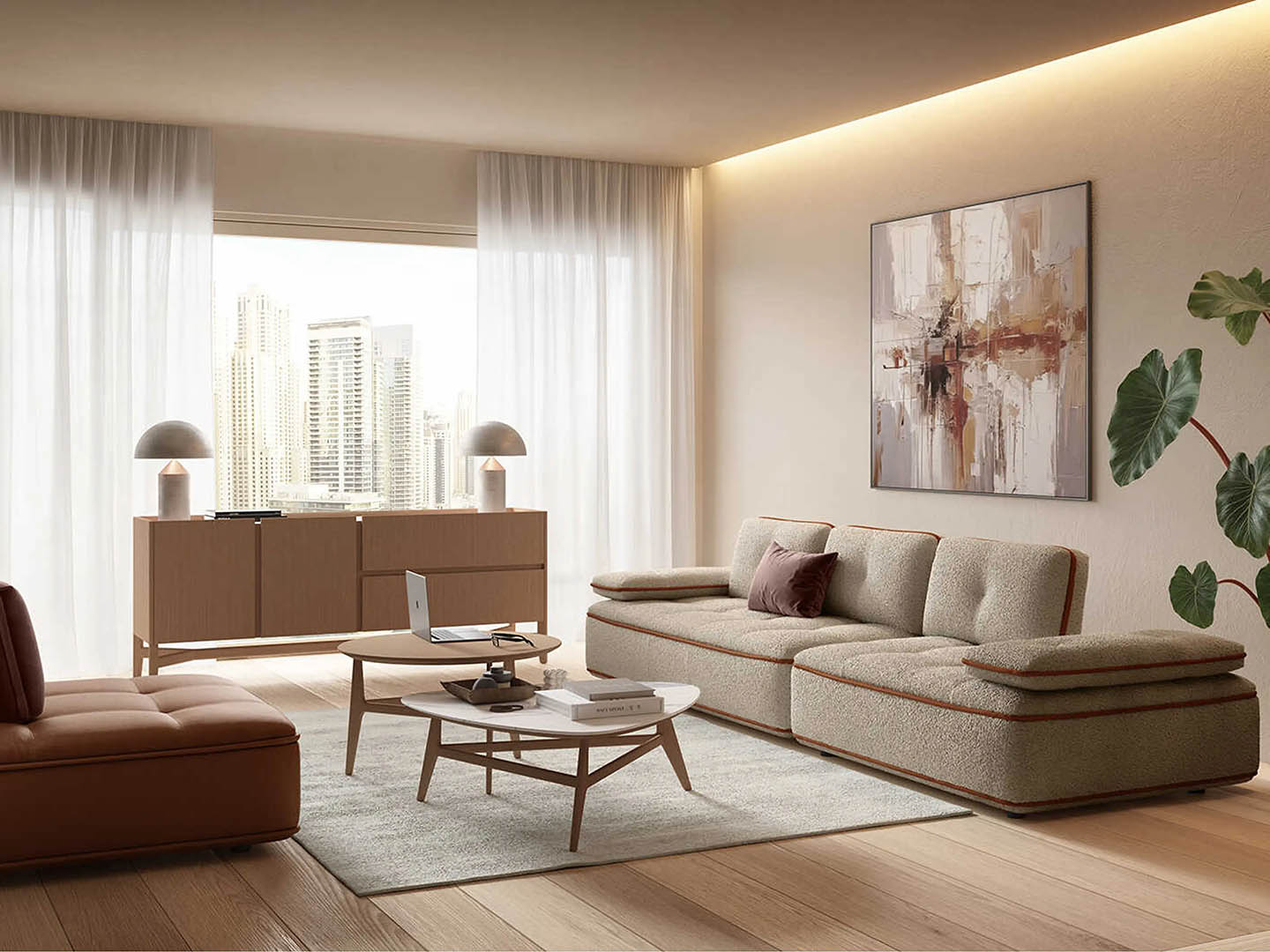 Sistema modular Natuzzi Editions con composiciones personalizadas para cada proyecto de interiorismo
