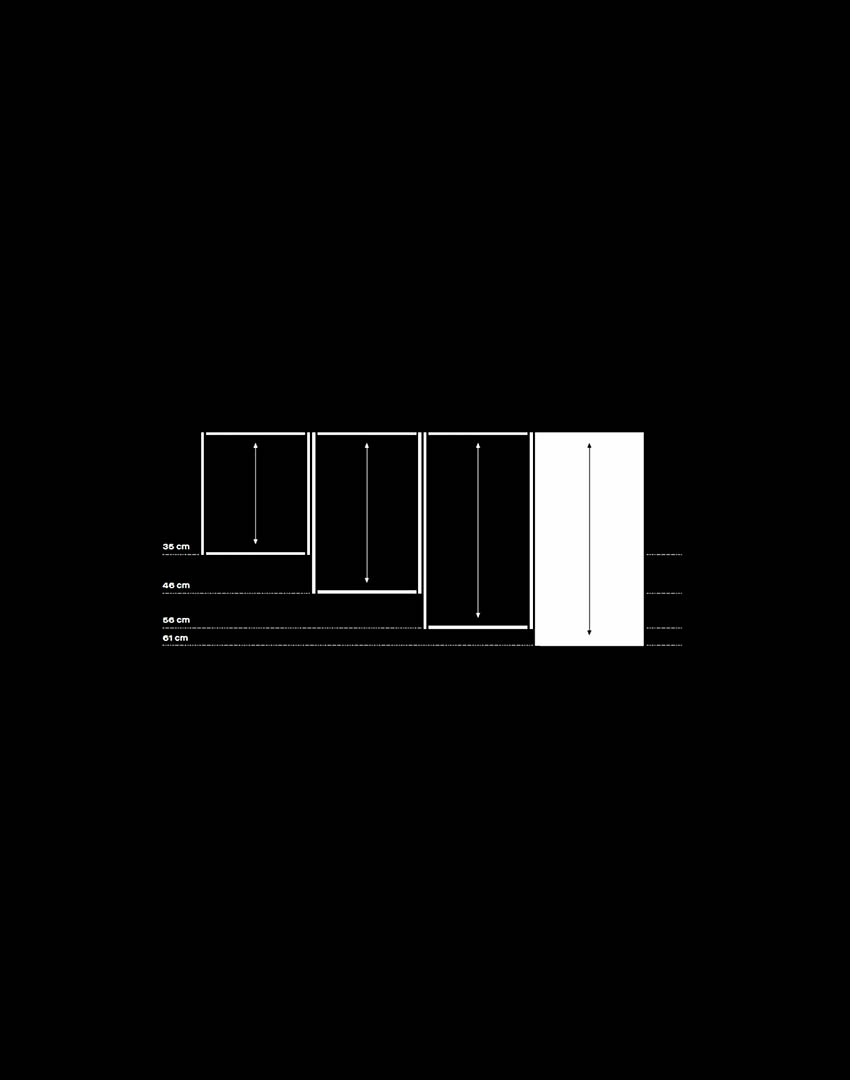 Diagrama profundidades mueble next125 35 46 56 61 cm nueva medida ergonomía